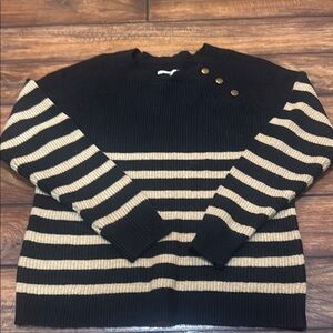 Knox Rose Black Sweater with Button Accents